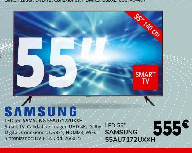 Oferta de Smart tv led 55'' Samsung por 555€