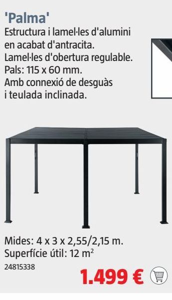 Oferta de Estructura de toldo Palma por 1499€