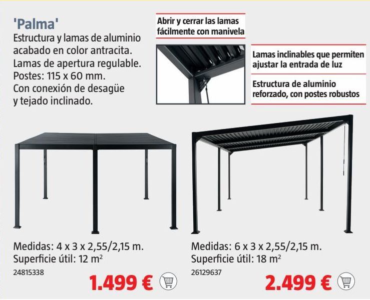 Oferta de Estructura de toldo Palma por 2499€