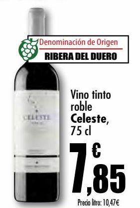Oferta de Vino tinto roble Celeste por 7,85€