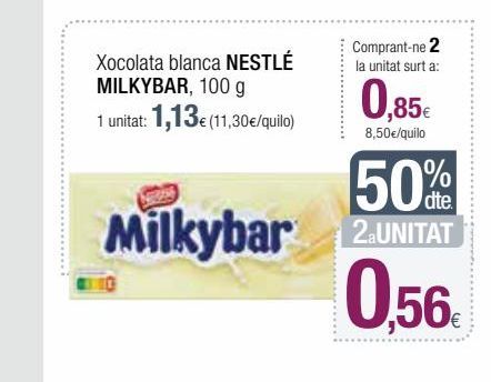 Oferta de Chocolate blanco Nestlé por 1,13€