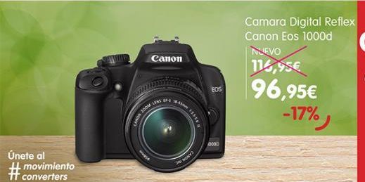 Oferta de Camara Digital Reflex  Canon  114,95€  EOS  SENS  15  OOR NON  000D  NON  Únete al  movimiento converters  por 114,95€