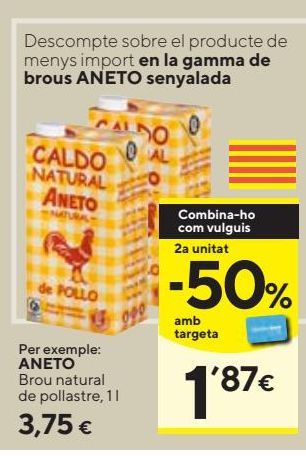 Oferta de Caldo de pollo Aneto por 3,75€
