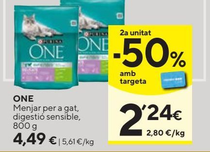 Oferta de Comida para gatos One por 4,49€