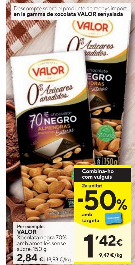 Oferta de Chocolate Valor por 2,84€