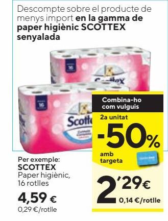 Oferta de Papel higiénico Scottex por 4,59€