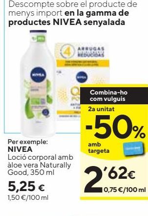 Oferta de Crema corporal Nivea por 5,25€