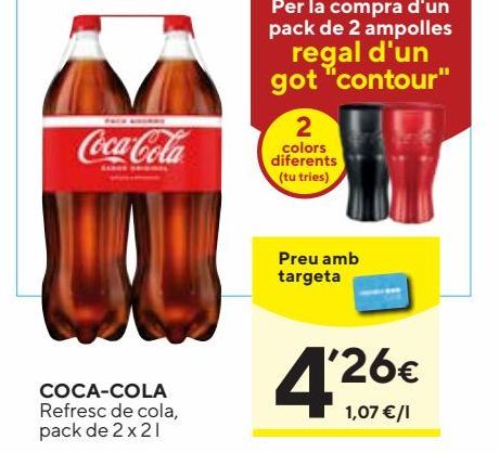 Oferta de Refresco de cola Coca-Cola por 4,26€