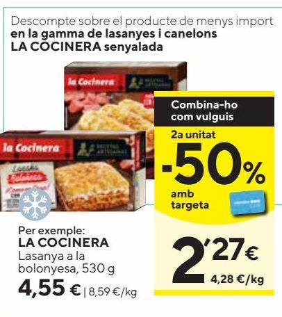 Oferta de Lasaña La Cocinera por 4,55€