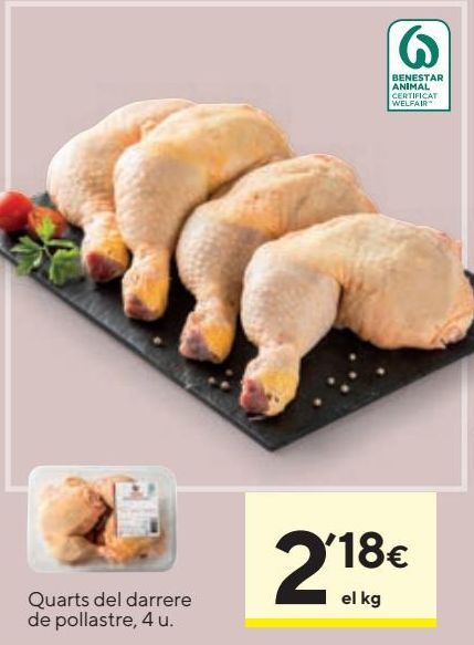 Oferta de Cuartos de pollo por 2,18€