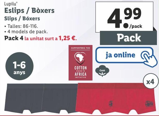 Oferta de Boxer Lupilu por 4,99€