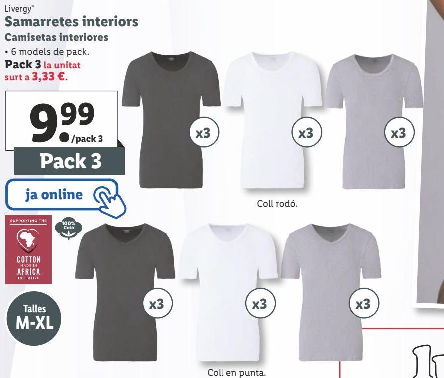 Oferta de Camiseta interior Livergy por 9,99€