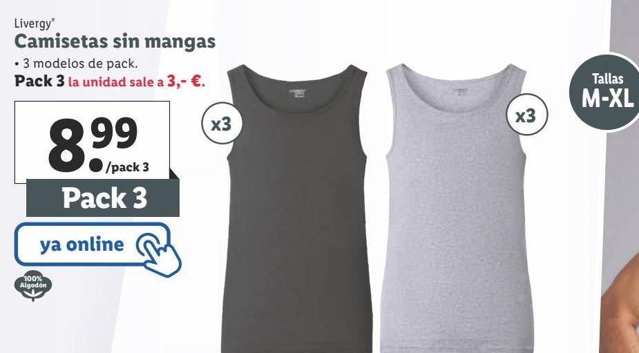 Oferta de Camiseta sin mangas Livergy por 8,99€