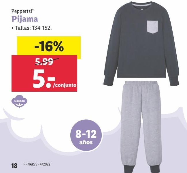Oferta de Pijama niño Pepperts por 5€