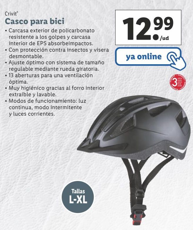 Oferta de Casco para bicicleta Crivit por 12,99€
