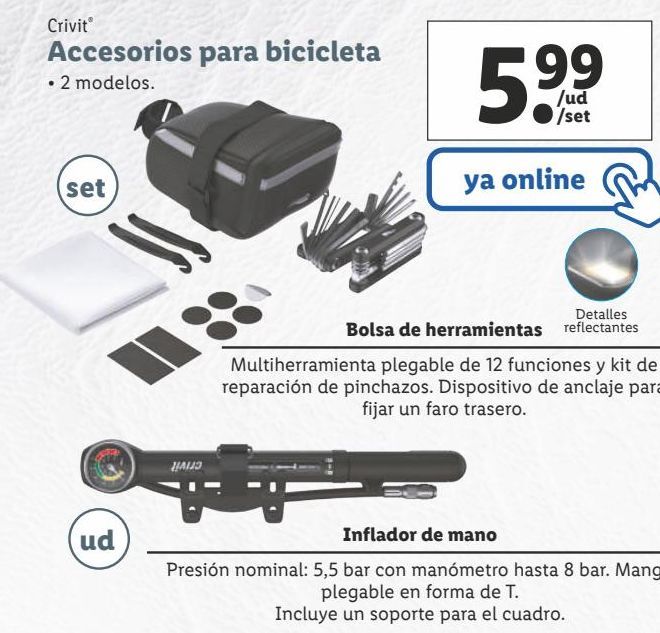 Oferta de Accesorios para bicicletas Crivit por 5,99€