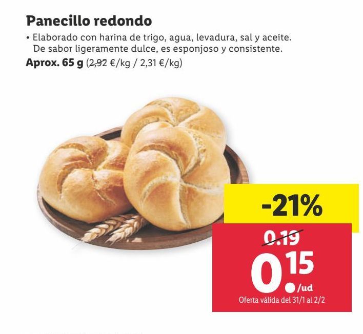 Oferta de Panecillos por 0,15€