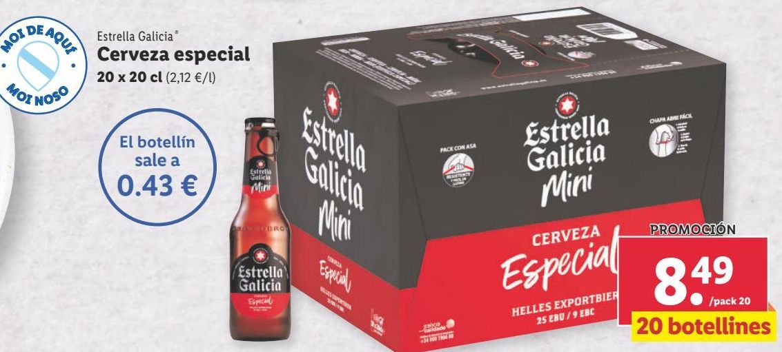 Oferta de Cerveza especial Estrella Galicia por 8,49€