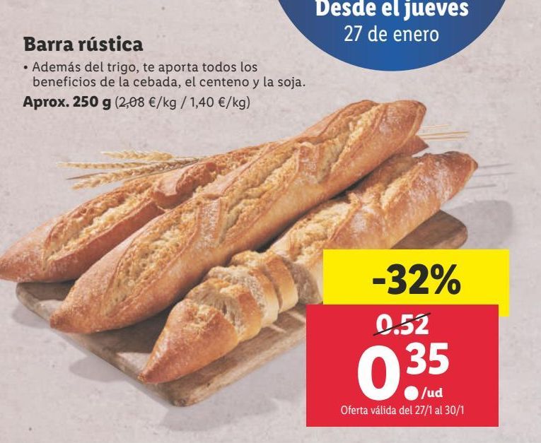 Oferta de Pan rústico por 0,35€