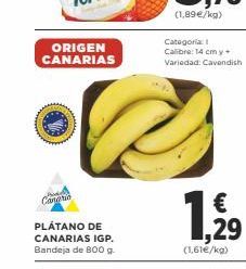Oferta de Plátanos de Canarias origen por 