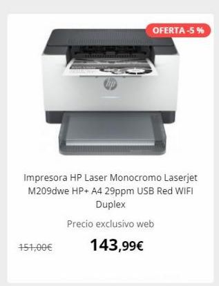 Oferta de Impresora HP  por 143,99€