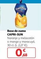 Oferta de Base de zumo CAPRI-SUN Naranja y melocotón o mango y maracuy 30 CL (L 2.27 €)  0.88  por 