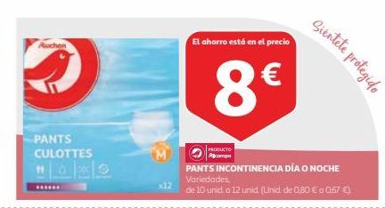 Oferta de El ahorro está en el precio  8€  Sientete protegido  PANTS CULOTTES  OCTO campo  PANTS INCONTINENCIA DÍA O NOCHE Variedades De 10 unido 12 unid (Unid de 0.80 € 067 €).  por 