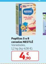 Oferta de M  Nestle  FORMATOARD  Papillas 5u8 cereales NESTLE Variedades, 1.2 kg (kg 4,08 €)  €  4.  por 