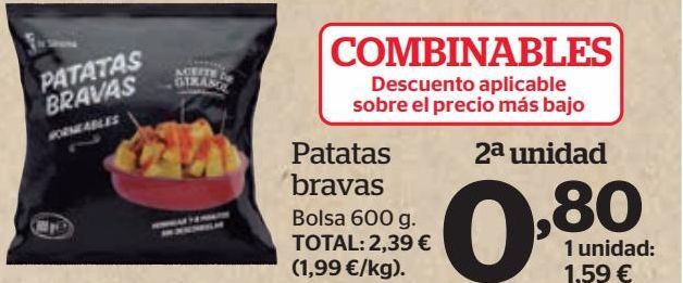 Oferta de Patatas bravas por 0,8€