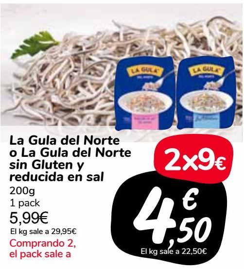 Oferta de La Gula del Norte o La Gula del Norte sin Gluten y reducida en sal por 5,99€