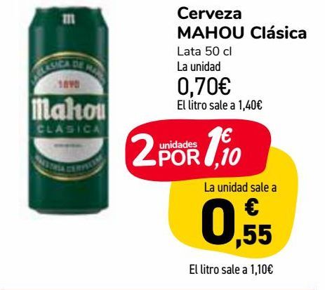 Oferta de Cerveza MAHOU Clásica  por 0,7€