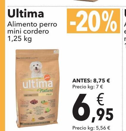 Oferta de Alimento para perros mini cordero Última 1,5Kg por 6,95€