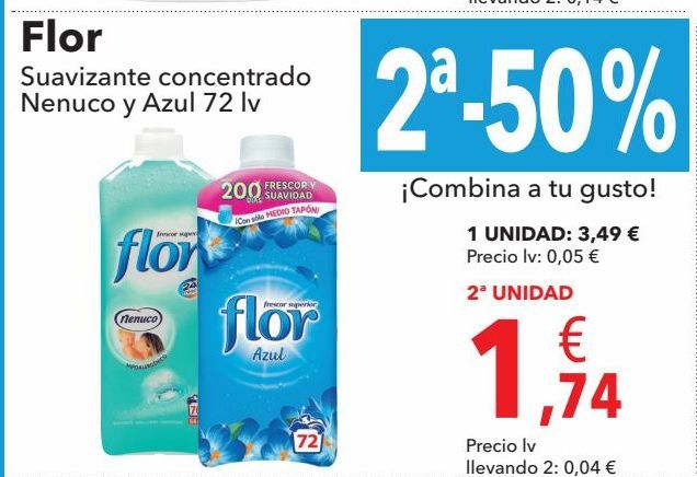 Oferta de Suavizante  concentrado Nenuco y Azul Flor por 3,49€