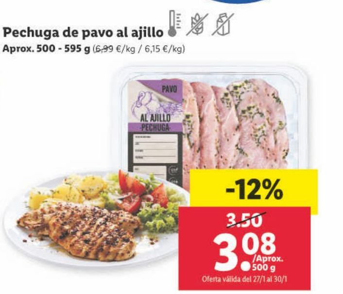 Oferta de Pechuga de pollo al ajillo por 3,08€