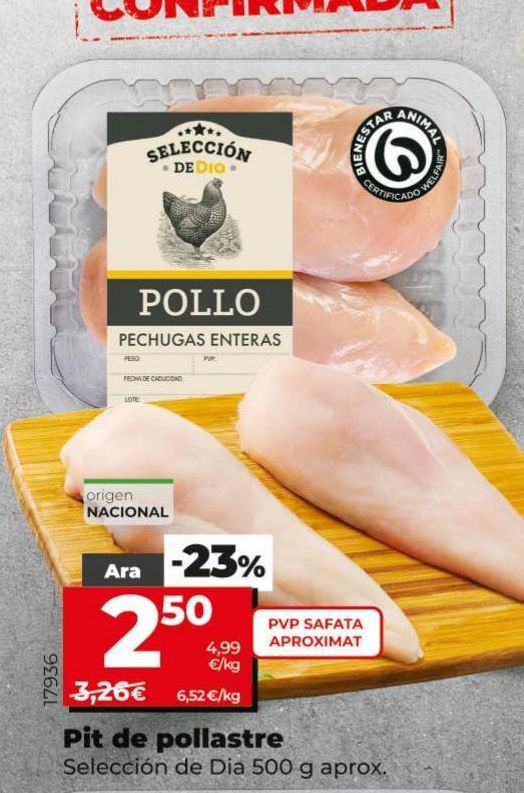 Oferta de Pechuga de pollo por 2,5€