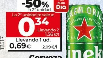 Oferta de Cerveza Heineken por 0,69€