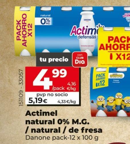 Oferta de Actimel Danone por 5,19€