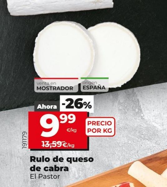 Oferta de Rulo de queso de cabra El Pastor por 9,99€