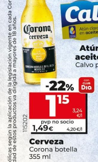 Oferta de Cerveza Corona botella 355ml por 1,49€