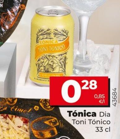 Oferta de Tónica Dia Toni Tónico 33cl por 0,28€