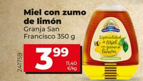 Oferta de Miel con zumo de limón 350g por 3,99€