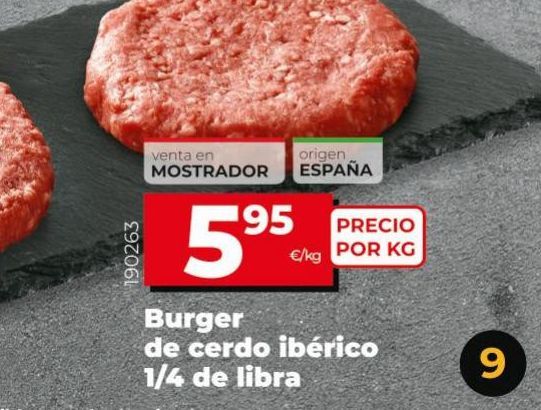 Oferta de Burger de cerdo ibérico 1/4 de libra por 5,95€