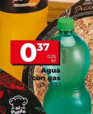 Oferta de Agua con gas Dia 1,5L por 0,37€