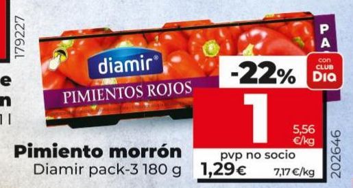 Oferta de Pimiento morrón Diamir pack-3 180g por 1,29€