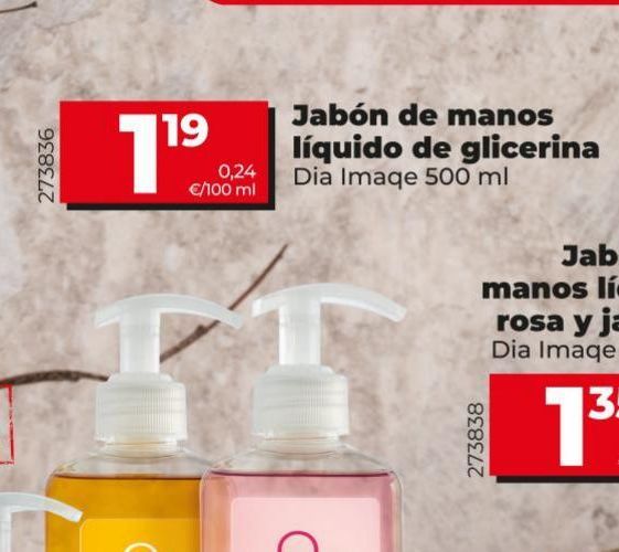 Oferta de Jabón de manos líquido de glicerina Dia Image 500ml por 1,19€