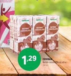 Oferta de M  BATIDO CHOCOLATE  RATICO CHOCOLATE  BATIDO DROCOLATE  w  LMR  1.29  COVIRAN Batido cacao mix  por 