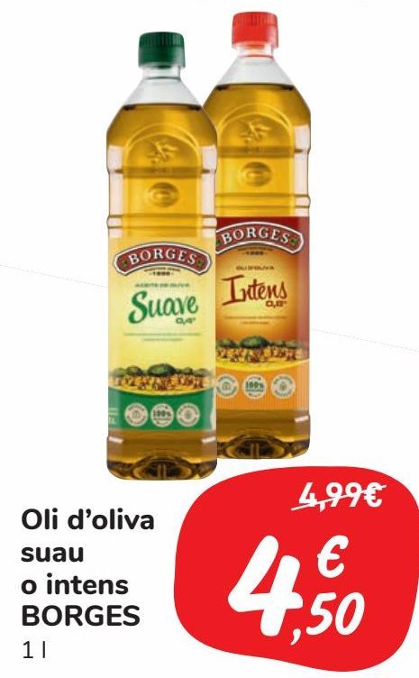 Oferta de Oli d'Oliva suau o intens BORGES  por 4,5€