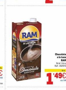 Oferta de RAM  A LA TAZA  காங்  Chocolate a la taza  RAM Brilltro Ref. 192972  nik  Chocolate  '49€  sin IVA  por 