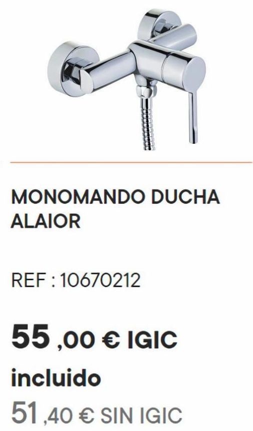 Oferta de MONOMANDO DUCHA ALAIOR  por 55€