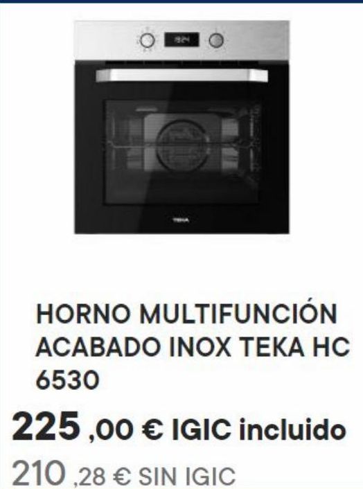 Oferta de HORNO MULTIFUNCIÓN ACABADO INOX TEKA HC  por 225€